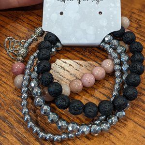 Lotus Flower Bangle Bracelet Set